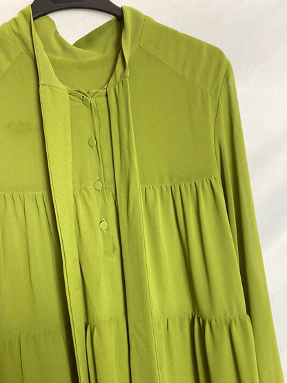 BIMANI. Green flared dress. TS