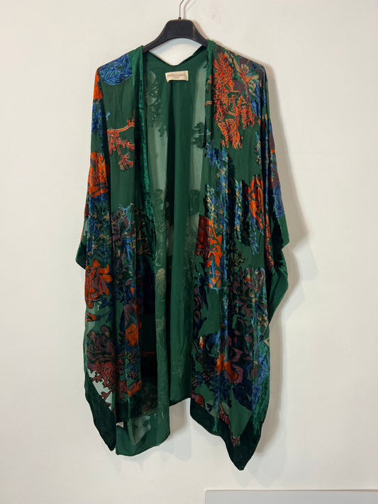 MERIGGIARE. Kimono flores terciopelo TU(m)