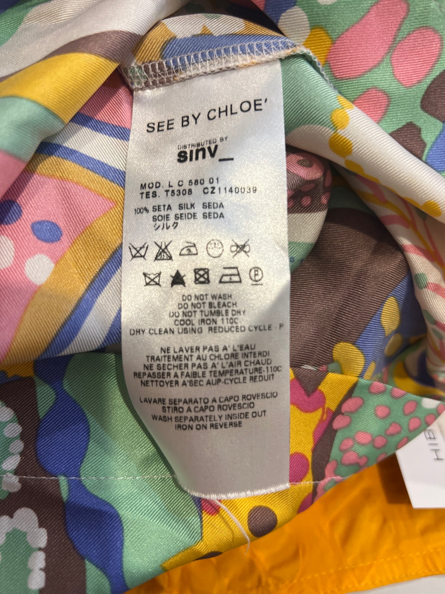 SEE BY CHLOÉ. Blusa seda colores T.40 (s/m)