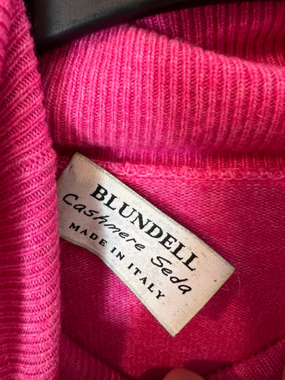 BLUNDELL. Jersey rosa cuello alto cashmere y seda. T S