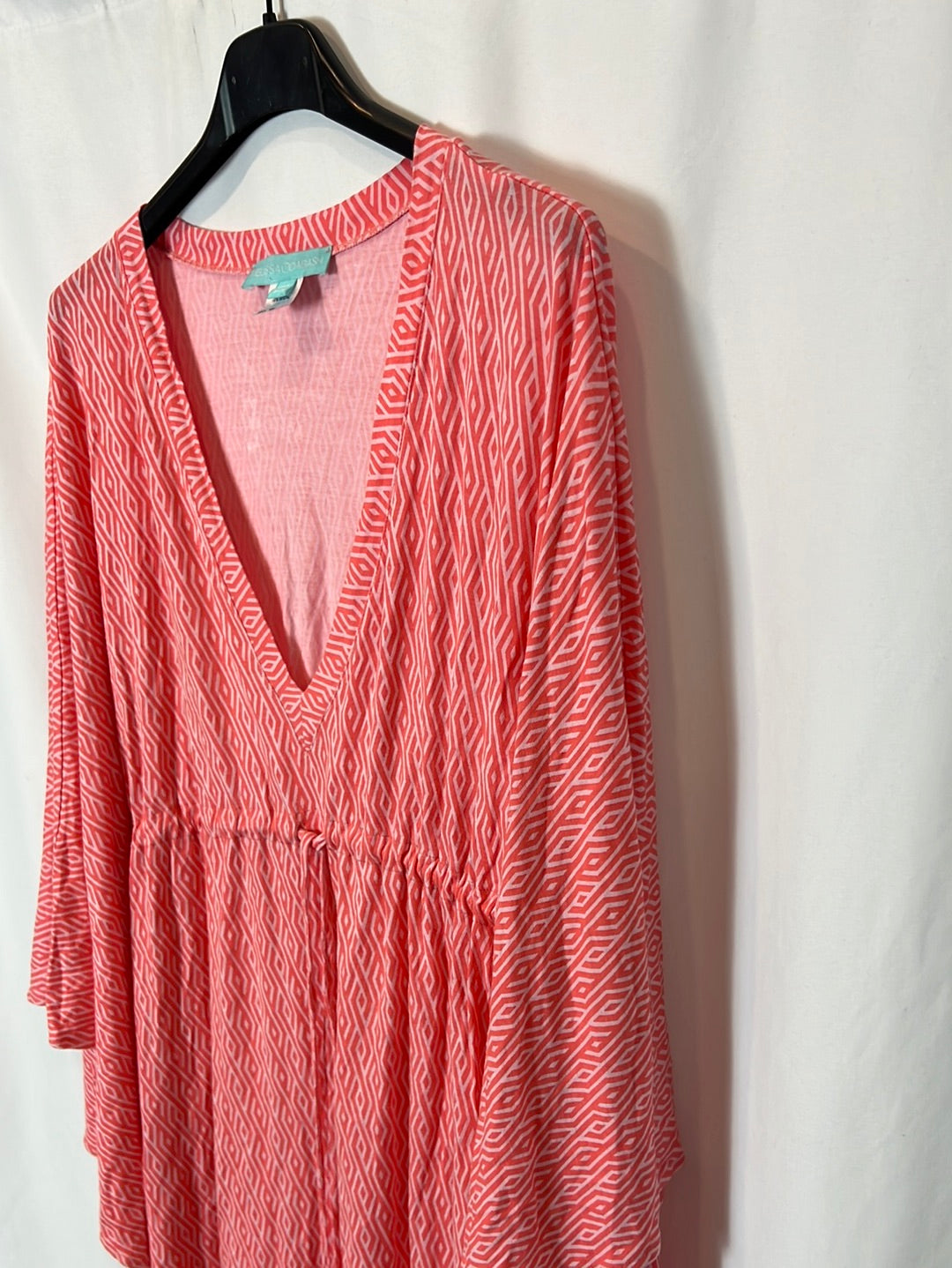 MELISSA ODABASH. Short pink kaftan dress. YOUR