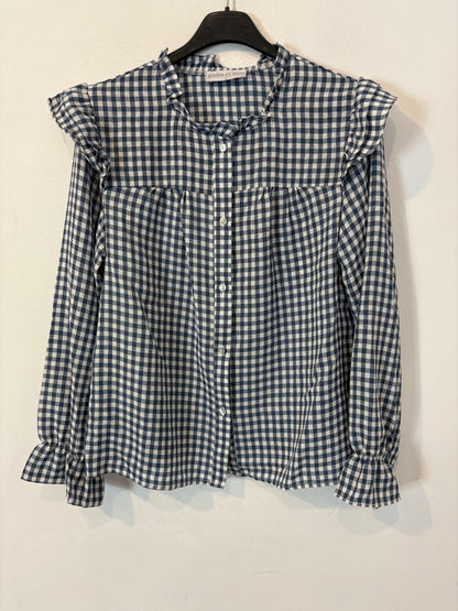 POLIN ET MOI. Blusa fluida vichy azules