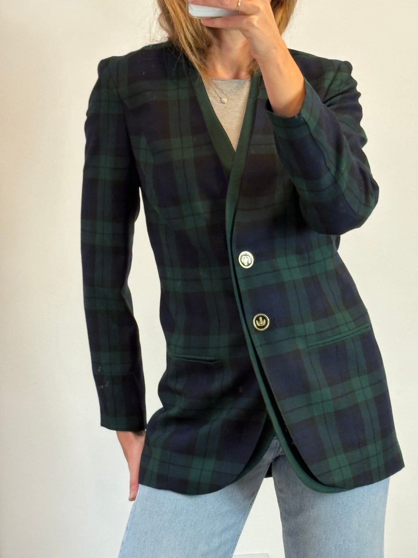 OTRAS. Chaqueta cuadros vintage lana