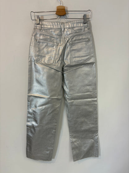 ZARA. Denim recto plateado
