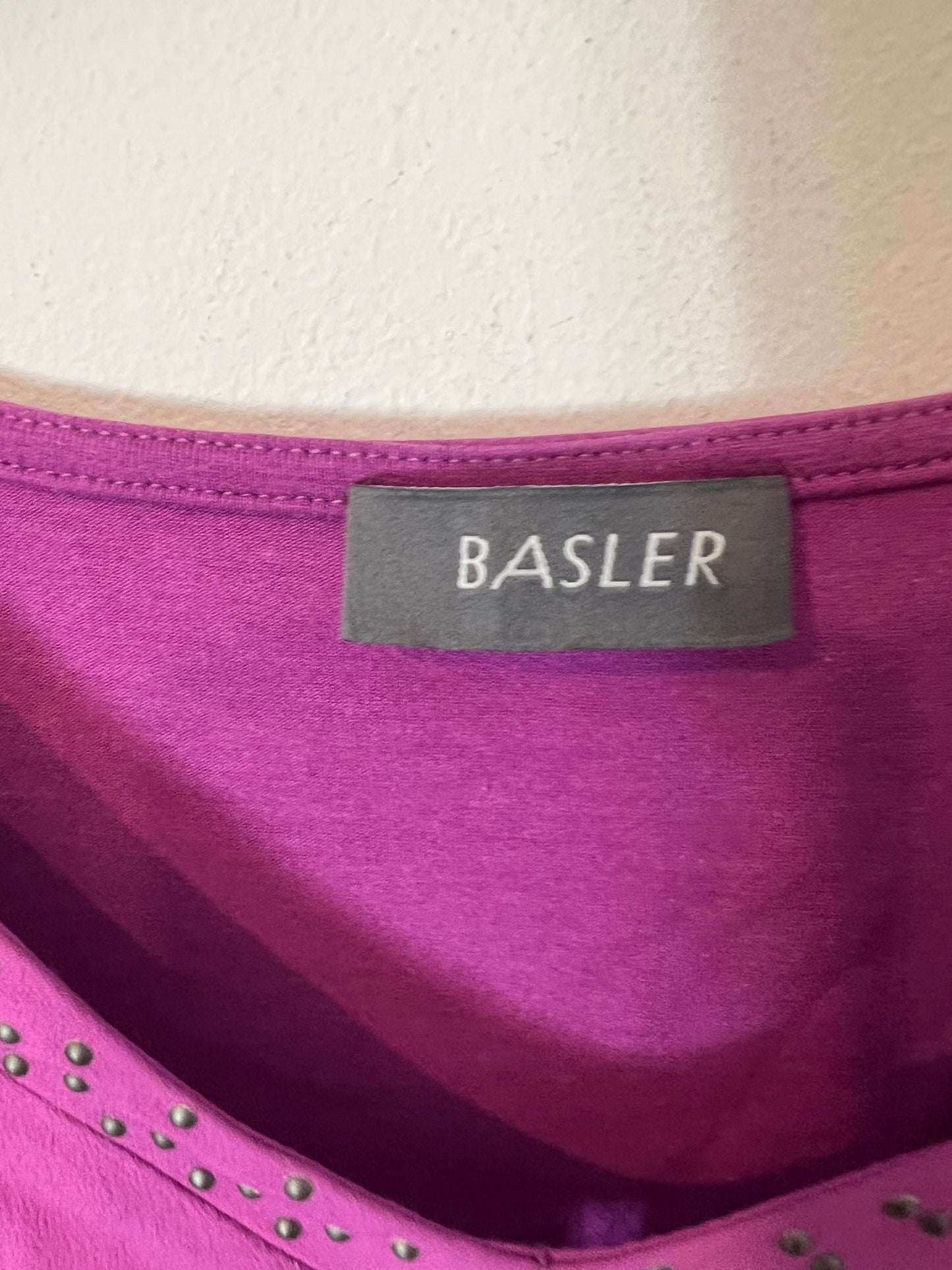 BASLER. Double-textured bougainvillea blouse. TS