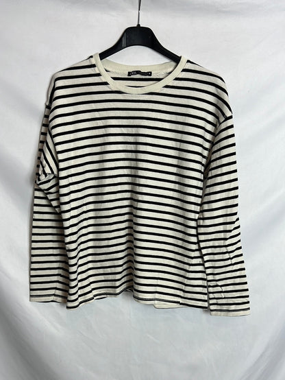 ZARA. Sudadera rayas azules. T S