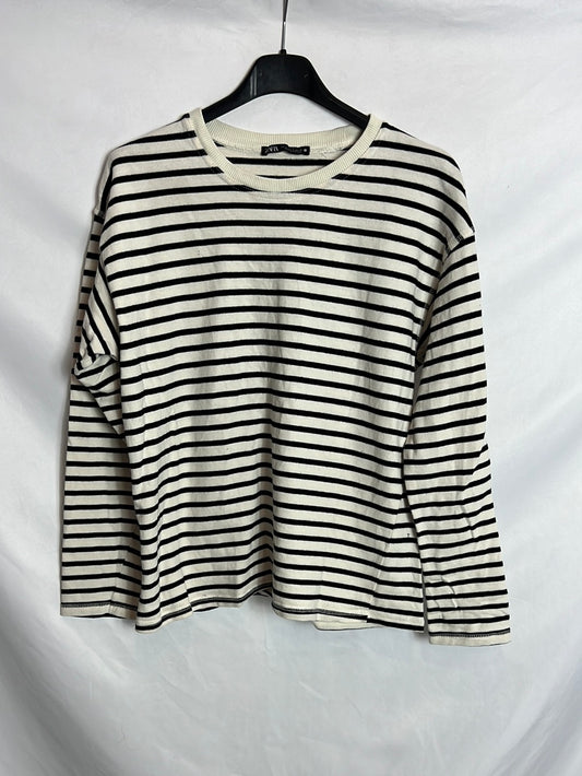 ZARA. Sudadera rayas azules. T S