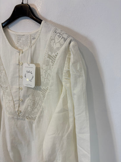 DES PETITS HAUTS. Ecru blouse details. T 1 (S)