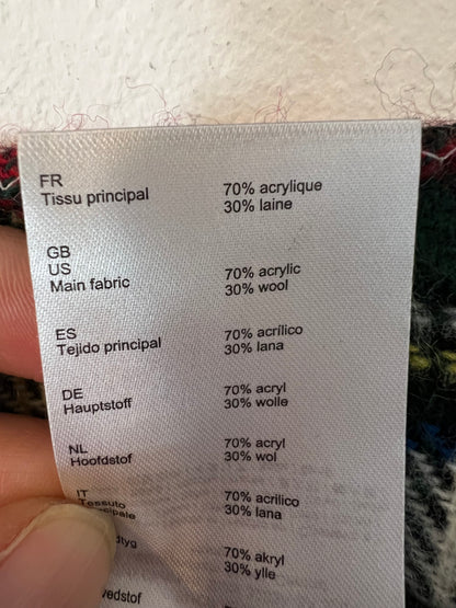 MAJE. Capa cuadros con lana