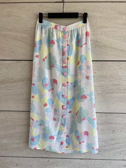 DES PETITS HAUTS. Falda midi abotonada colores T.s