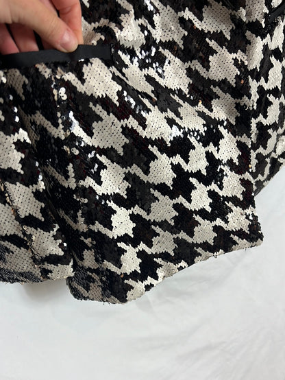 TOPSHOP. Houndstooth Sequin Blazer. TM