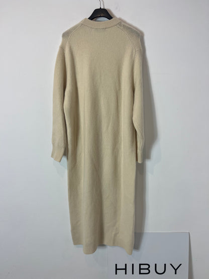 ZARA. Vestido largo beige cashmere. T S