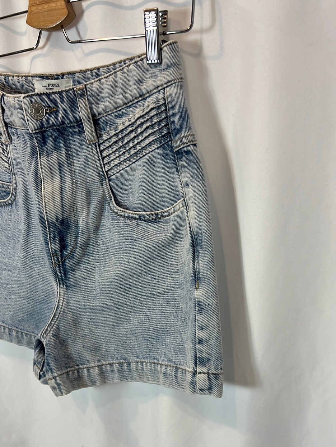 ISABEL MARANT. Worn effect denim shorts T.36