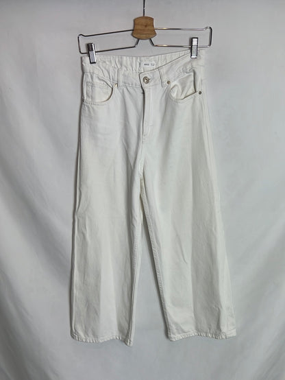 MANGO. Wide-leg white denim. Size 12 years (xs)