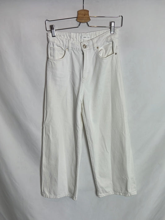 MANGO. Wide-leg white denim. Size 12 years (xs)