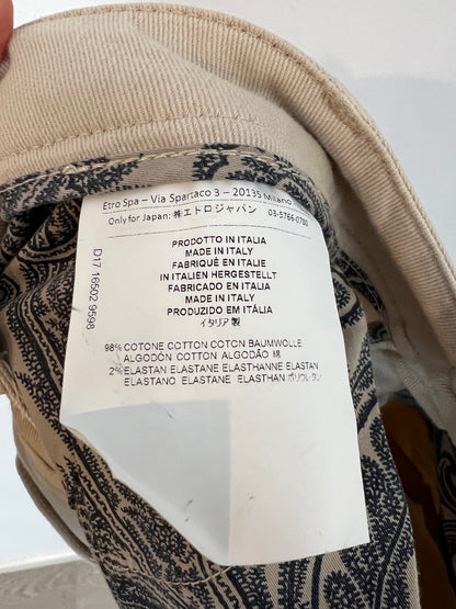 ETRO. Denim beige detalle flecos. T 27 (36)