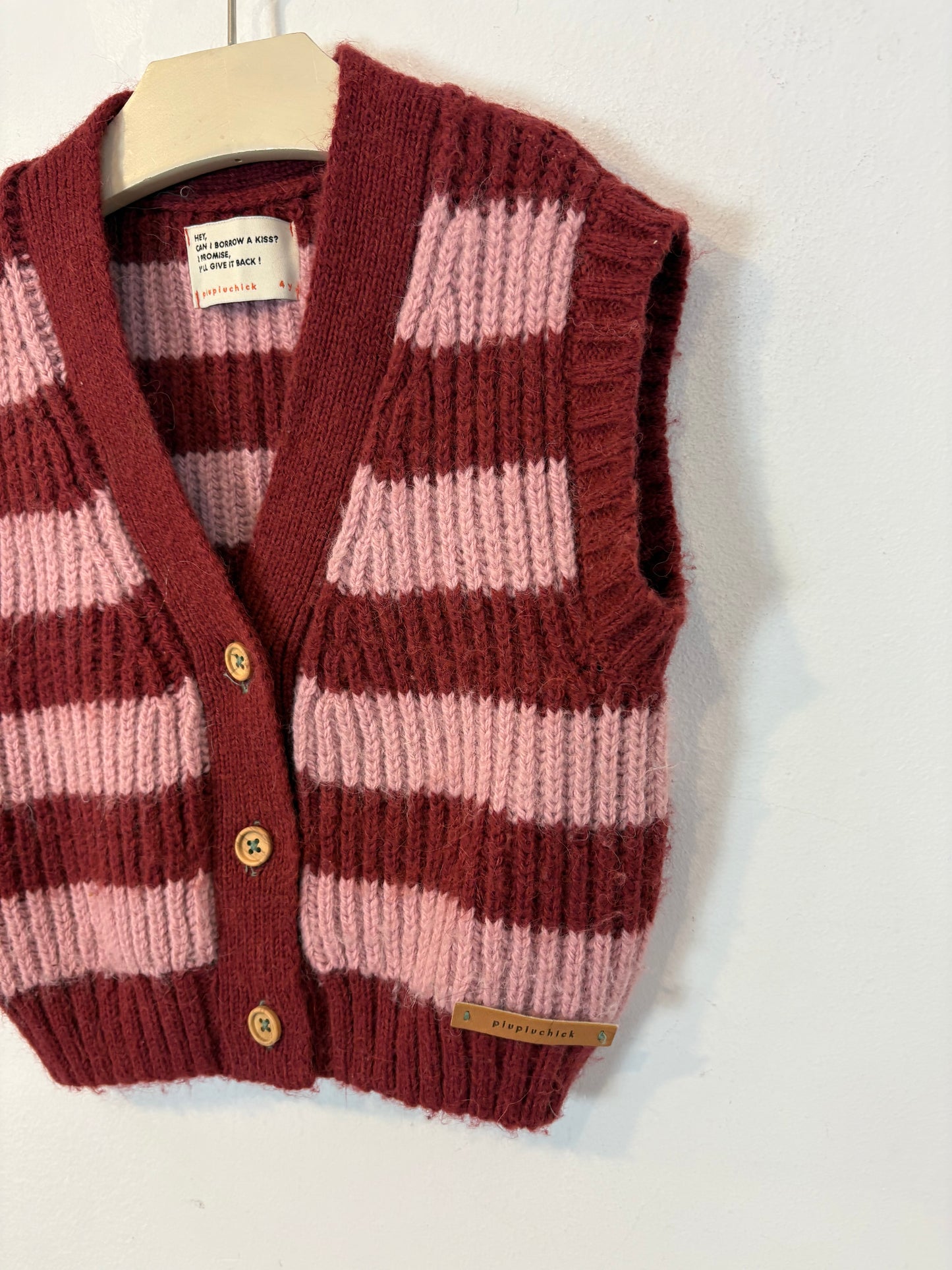 PIUPIUCHICK. Chaleco rayas con alpaca T 4 años