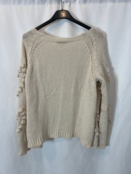 OTRAS. Cárdigan beige bodoques. T M