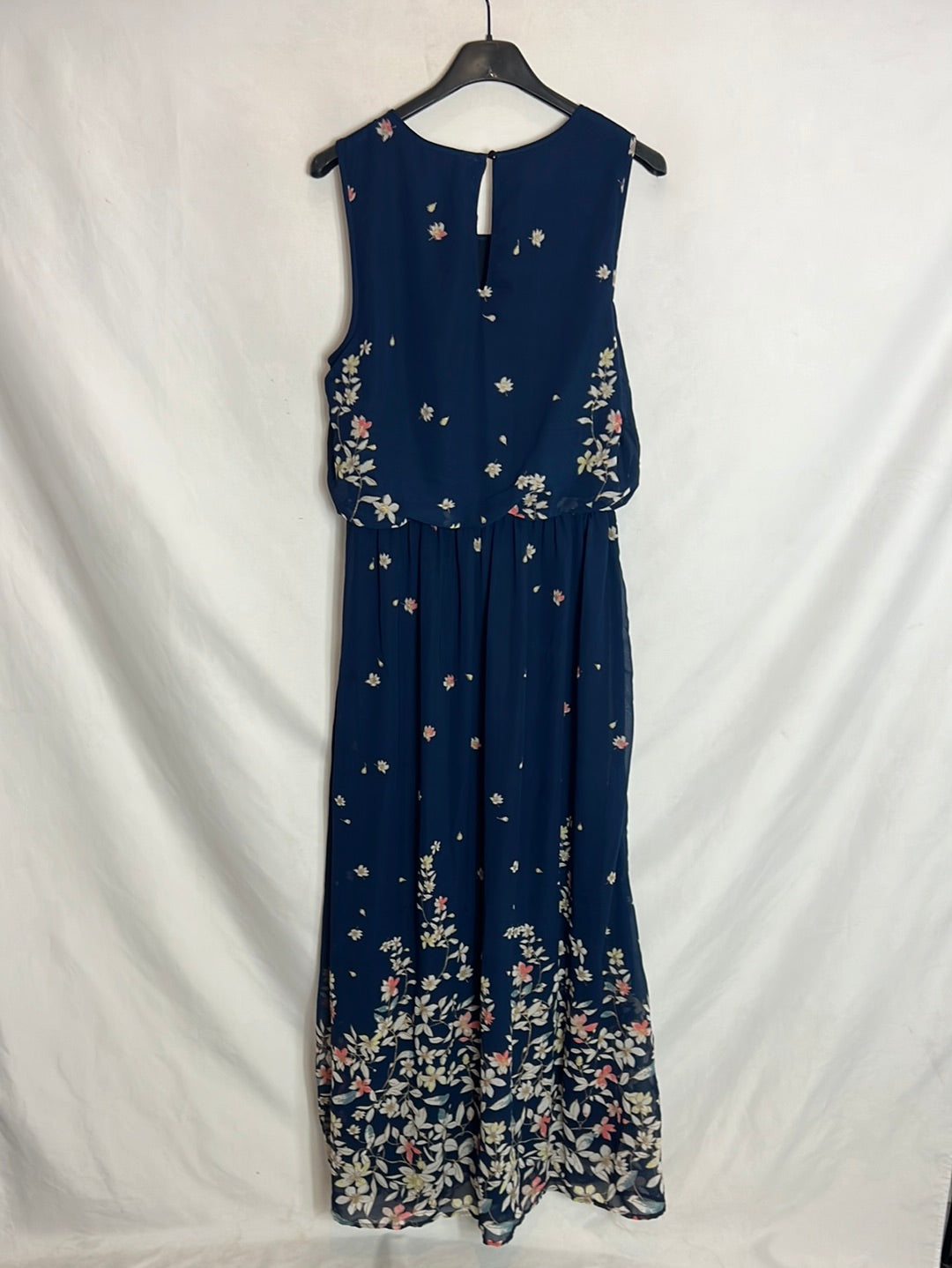 LESAC. Vestido largo azul flores. T XS
