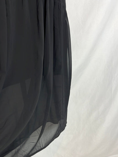 LEFTIES. Double-layered black chiffon dress. TS