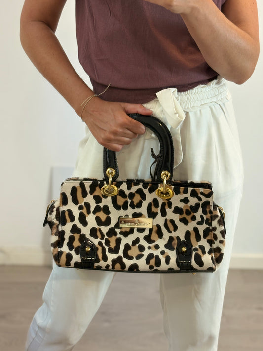 PAULA EIDER. Bolso animal print piel doble asa