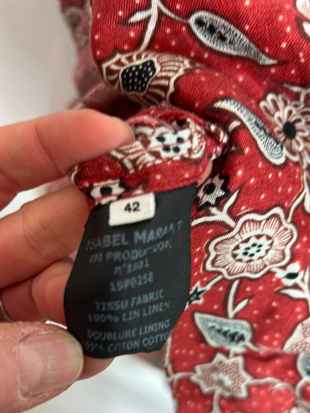 ISABEL MARANT ÉTOILE . Vestido Lino asimetrico estampado. T 42