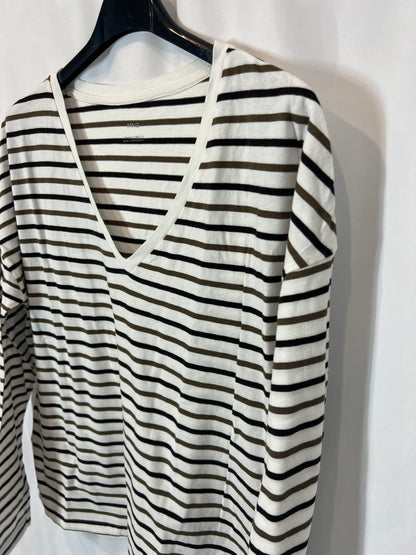 MANGO. Camiseta manga larga rayas. T S