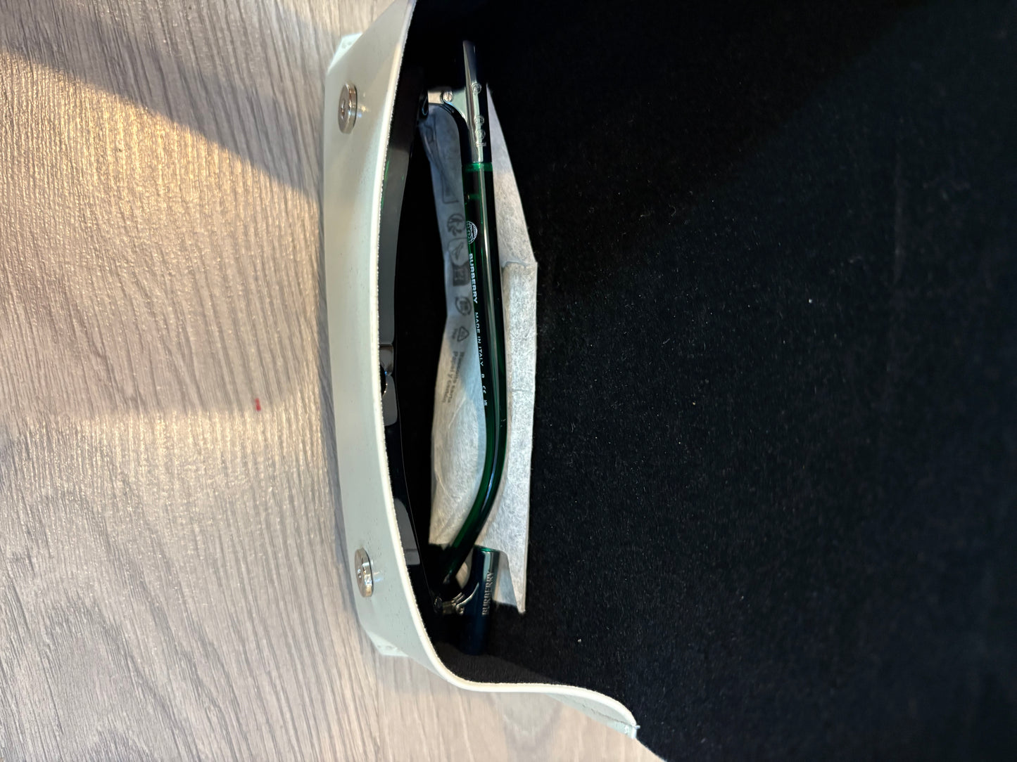 BURBERRY. Green-framed sunglasses