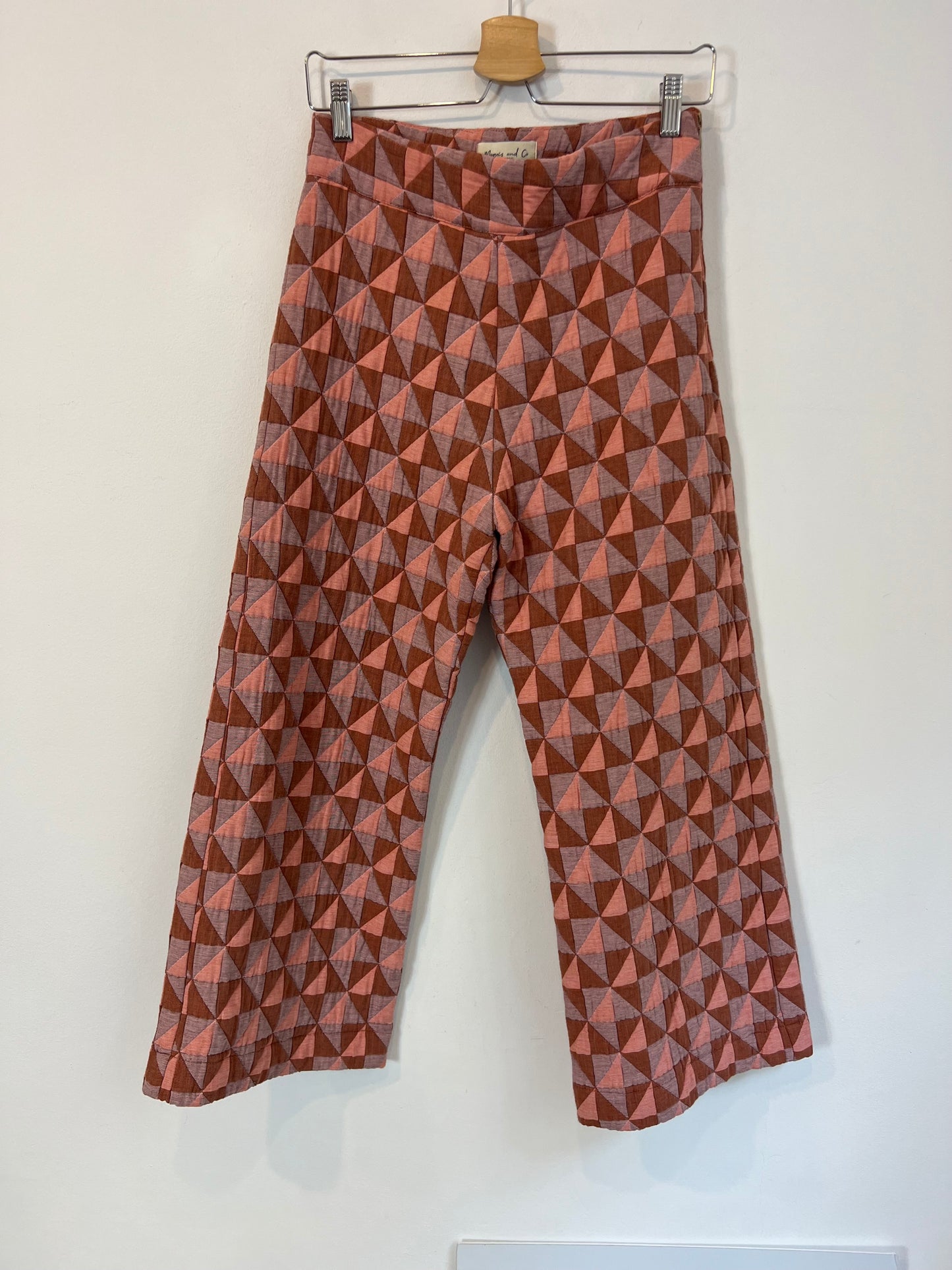 MAQUIS&amp;CO. Quilted wide-leg diamond-pattern trousers Ts