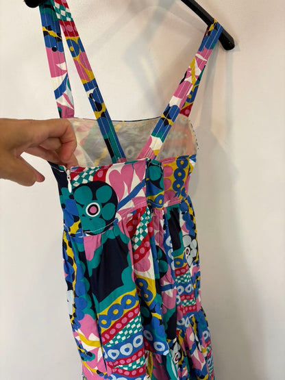 J.  CREW. Vestido multi estampado bolsillos