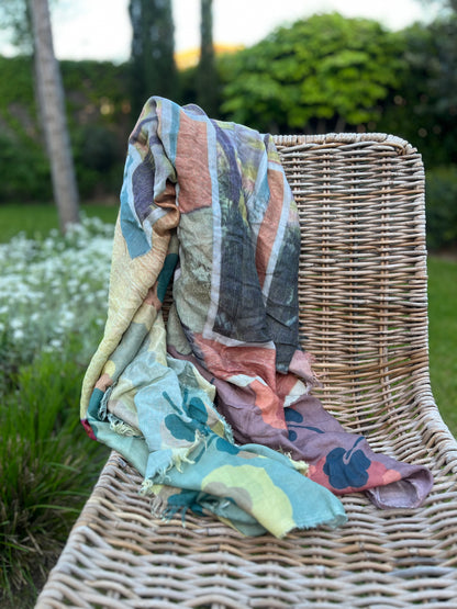 STELLA MCCARTNEY. Pañuelo estampado con seda