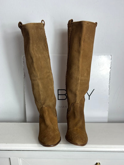 OTHERS. Camel leather boots size 38