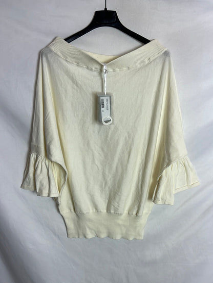 PAUL&JOE . Top algodón manga volante. T M