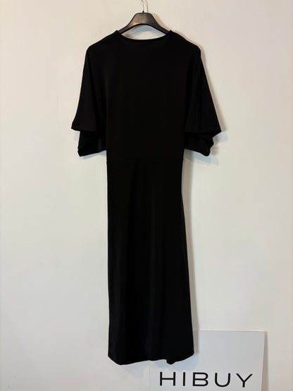 ZARA. Vestido negro largo elástico