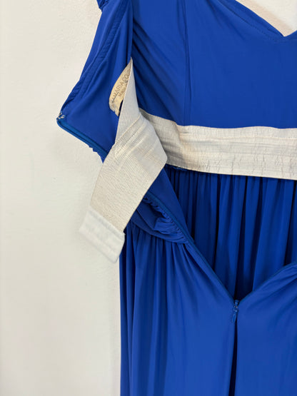 ANAMARIA COUTURE. Vestido max azul klein