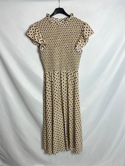 OTRAS. Vestido midi nido de abeja. T S/M