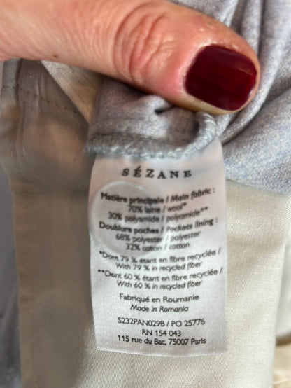 SEZANE. Blue wide-leg trousers, size 34