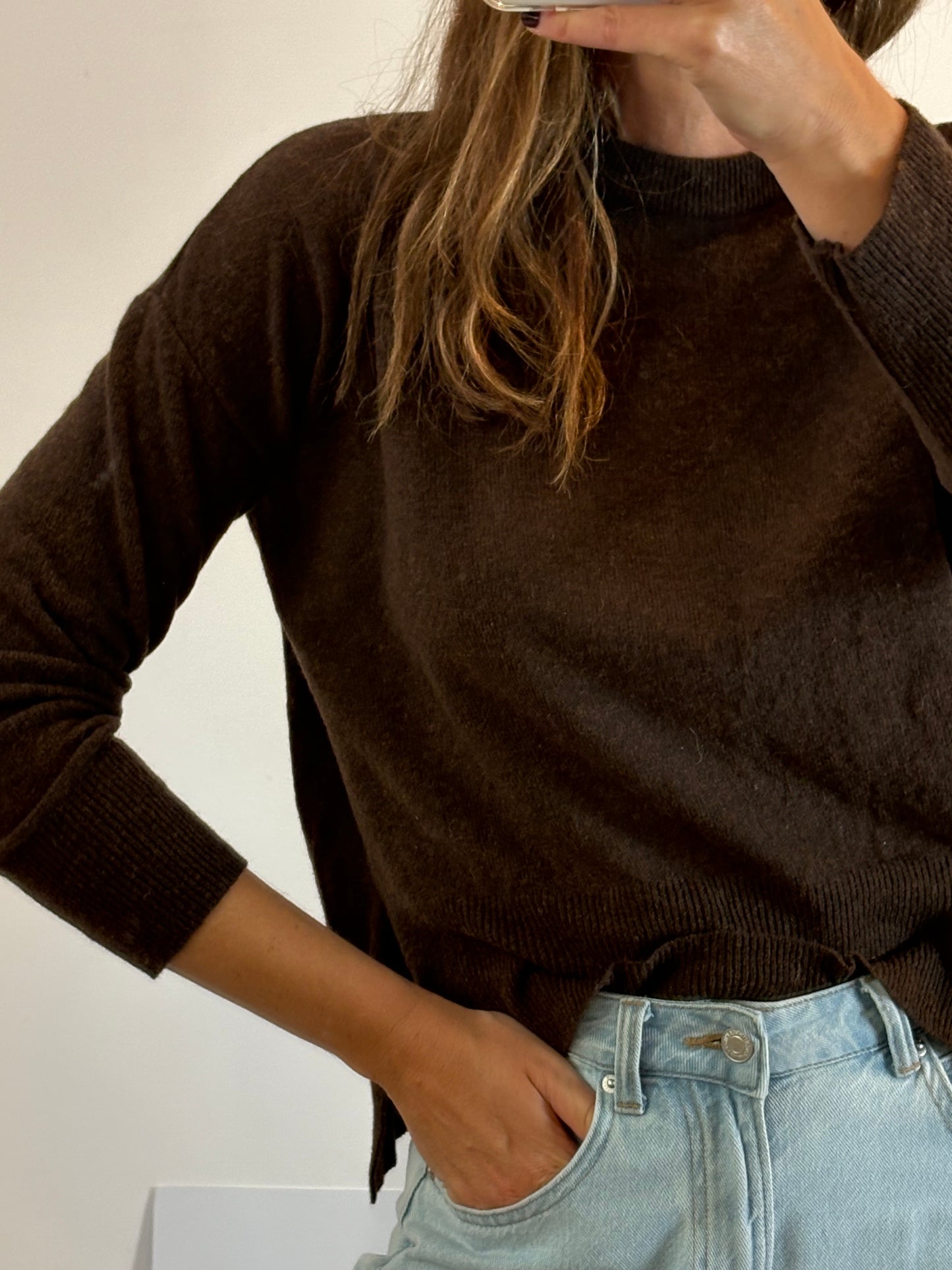 ZUBI. Jersey marrón con lana. T S