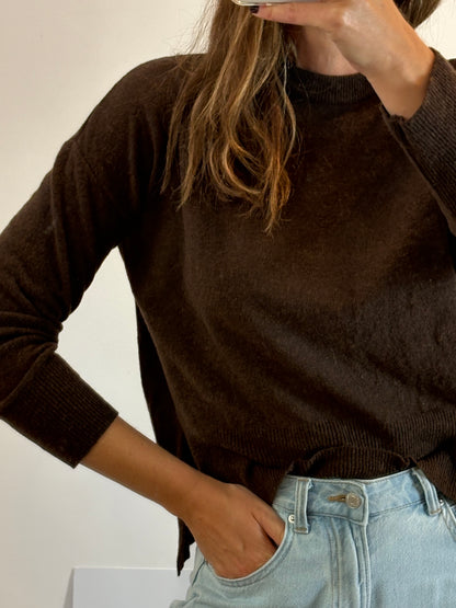 ZUBI. Jersey marrón con lana. T S