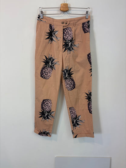 MANGO. Pantalón estampado piñas, T M