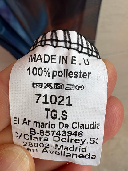 SEE IOU Juan Avellaneda. Vestido largo asimétrico elástico