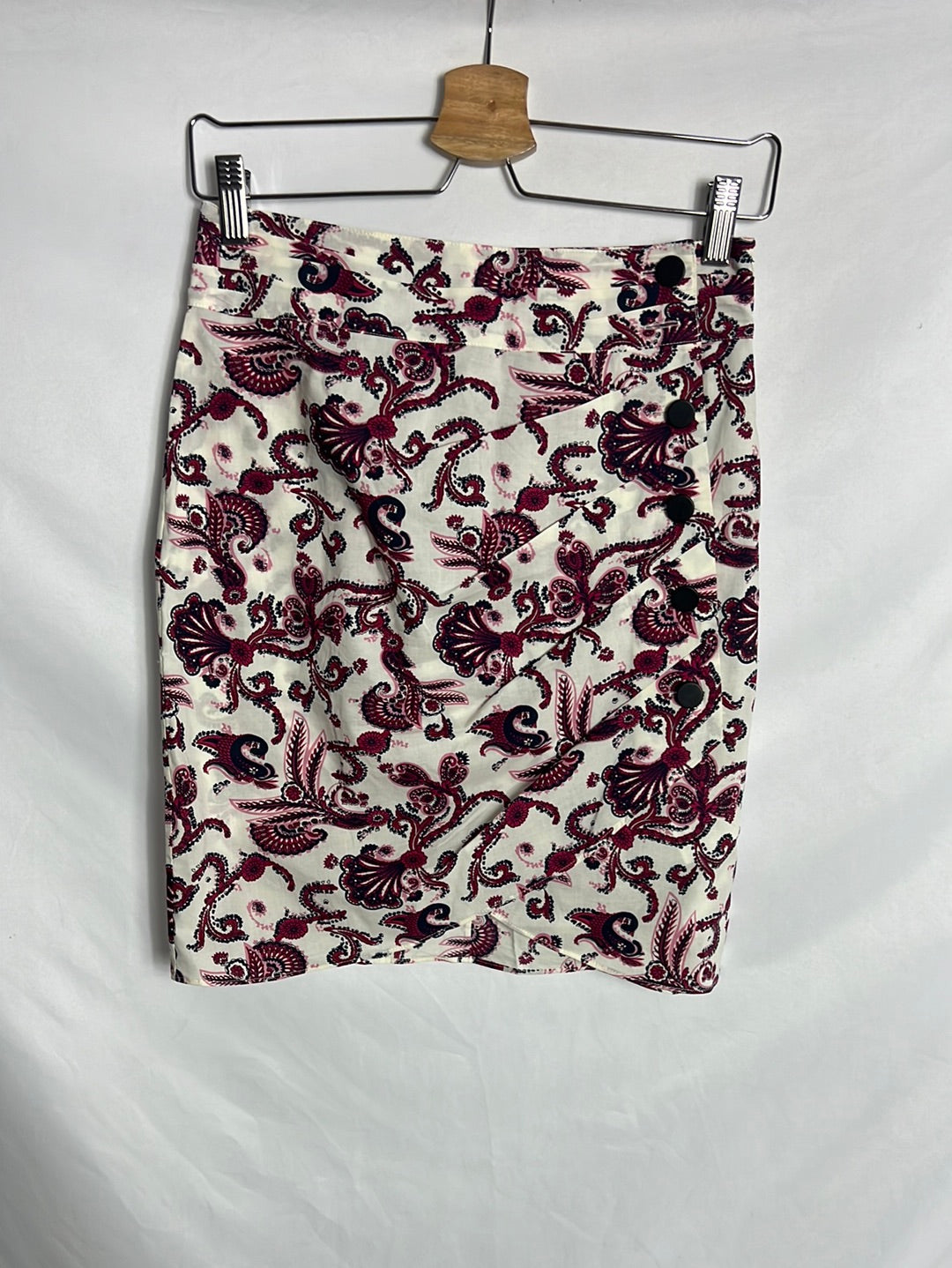 BA&amp;SH. Short white button-print skirt. Size 1(S)