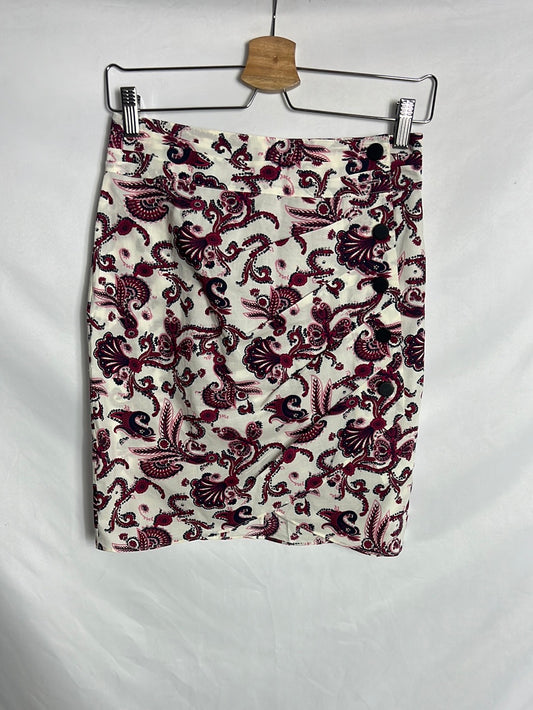BA&amp;SH. Short white button-print skirt. Size 1(S)