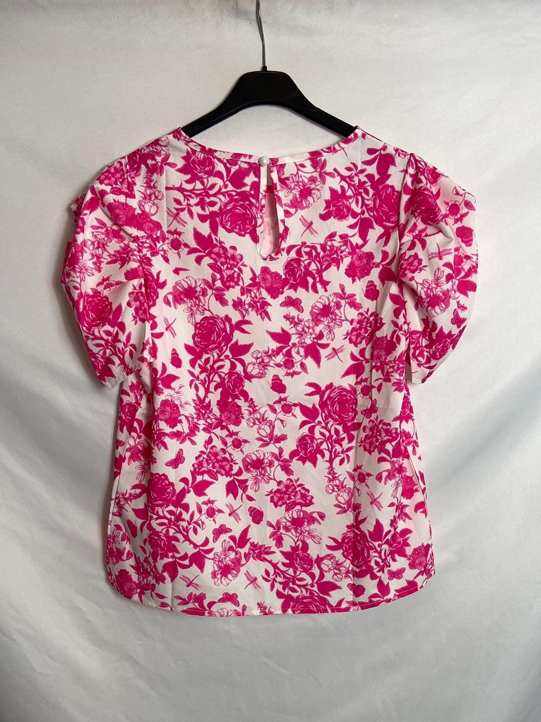 SHEIN. Blusa rosa estampado flores T.XS