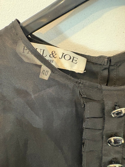 PAUL & JOE. Vestido corto negro textura