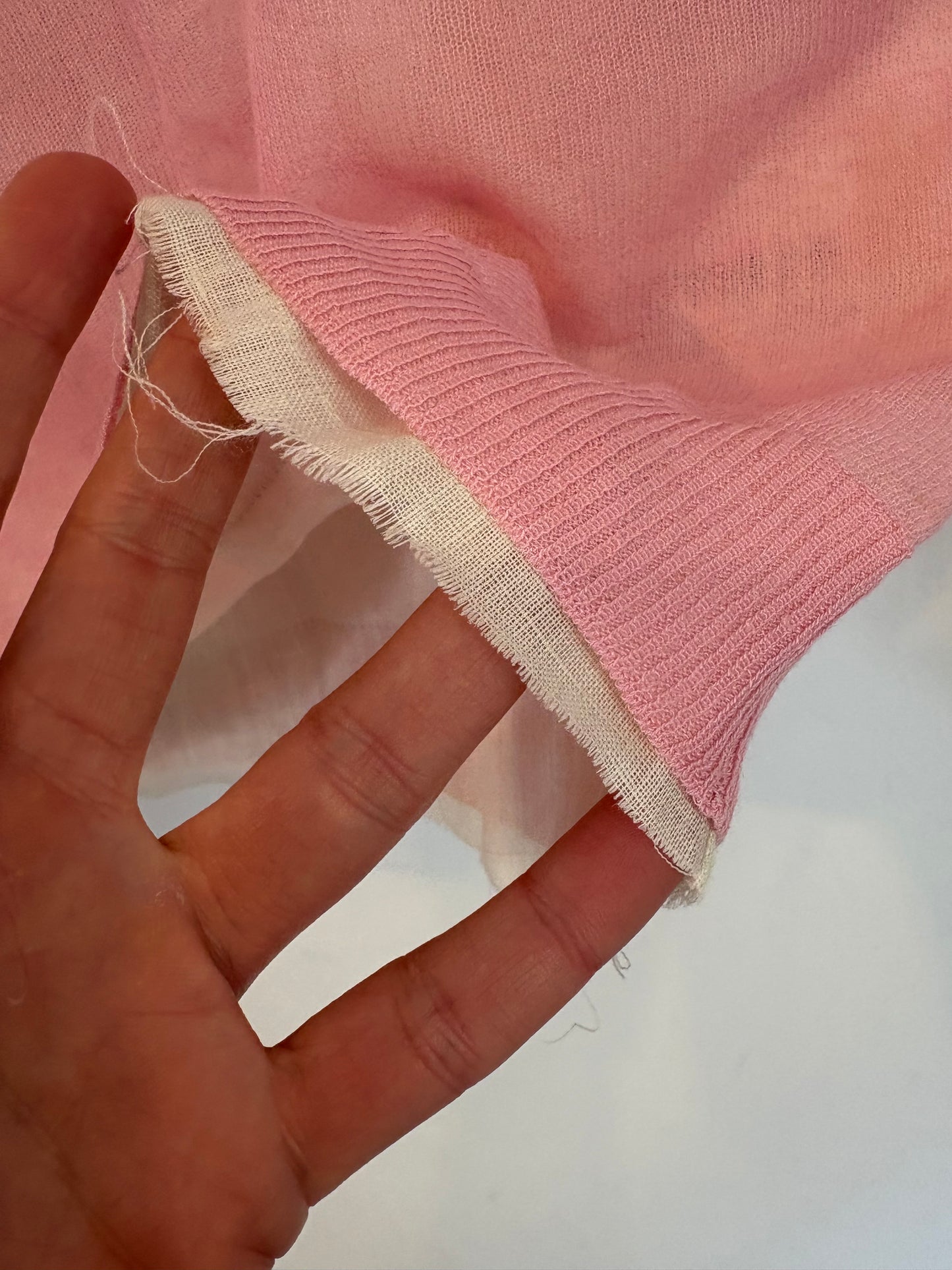 ZARA. Top doble textura rosa lino. T S