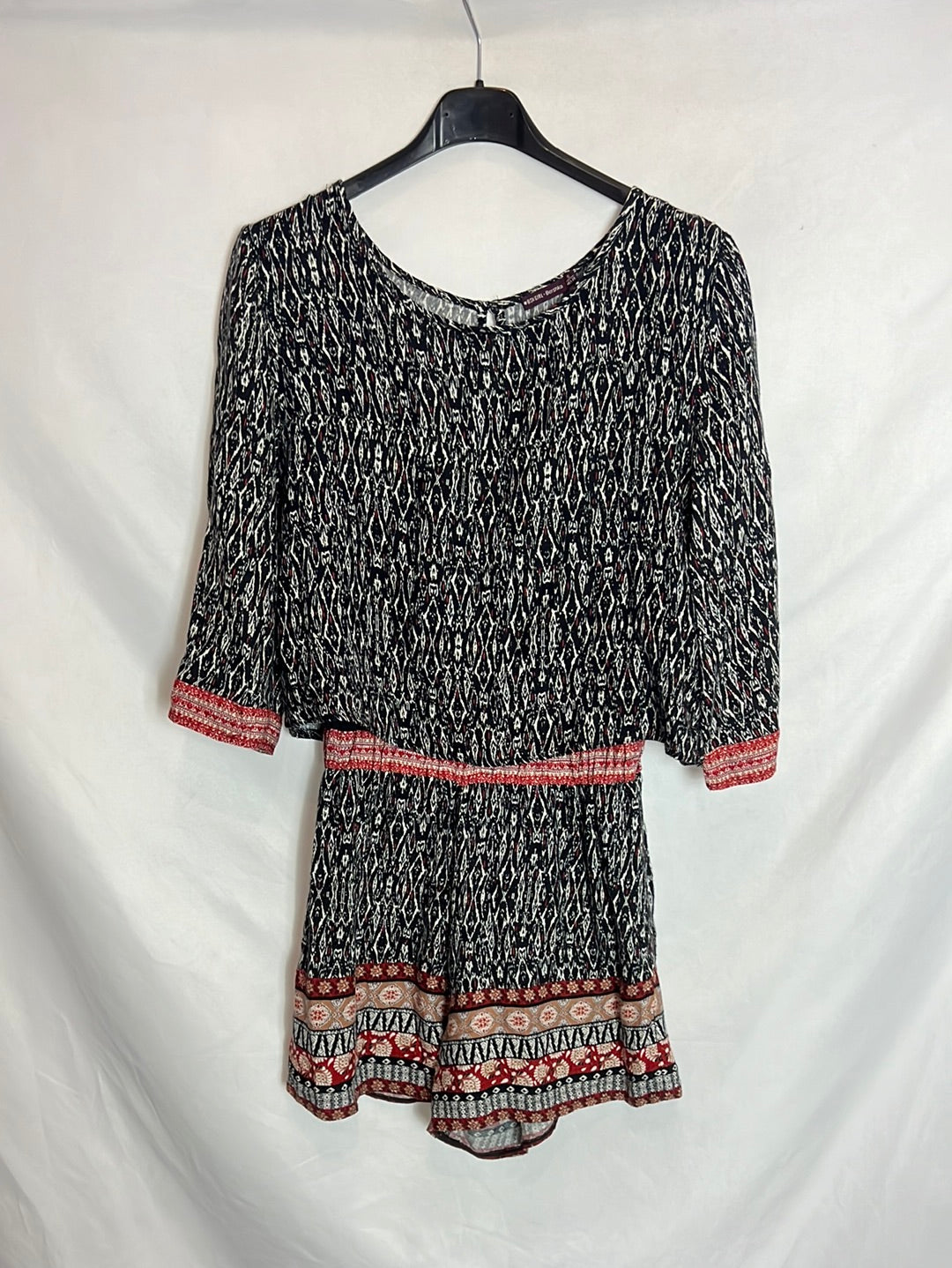 BERSHKA. Printed short jumpsuit. TS