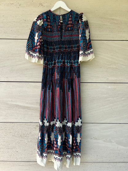 BA&SH. Vestido nido abeja estampado T.xs