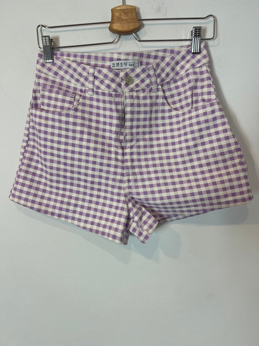 PRIMARK. Checkered denim Bermuda shorts. Size 38