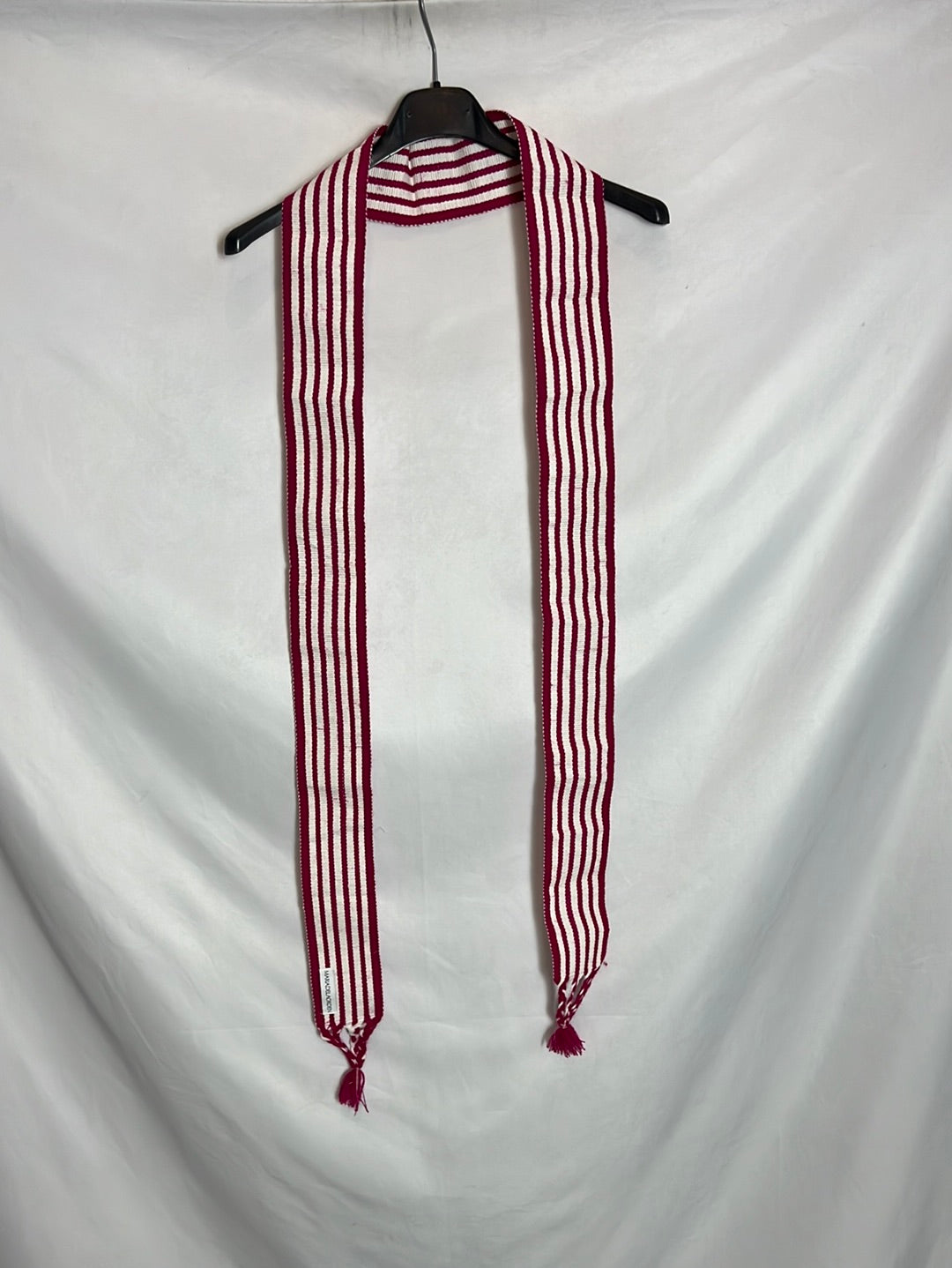 MARIA DE LA ORDEN. Pink and white striped fabric belt